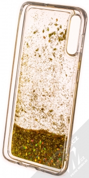 1Mcz Liquid Diamond Sparkle ochranný kryt s přesýpacím efektem třpytek pro Samsung Galaxy A50, Galaxy A30s zlatá (gold) zepředu