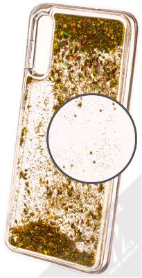 1Mcz Liquid Diamond Sparkle ochranný kryt s přesýpacím efektem třpytek pro Samsung Galaxy A50, Galaxy A30s zlatá (gold)