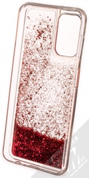 1Mcz Liquid Hexagon Sparkle ochranný kryt s přesýpacím efektem třpytek pro Samsung Galaxy A13 4G červená (red) zepředu