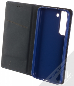 1Mcz Magnet Book Color flipové pouzdro pro Samsung Galaxy S22 5G tmavě modrá (dark blue) otevřené