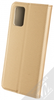 1Mcz Magnet Book flipové pouzdro pro Samsung Galaxy A02s zlatá (gold) zezadu