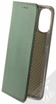 1Mcz Magnetic Book flipové pouzdro pro Motorola Moto G71 5G tmavě zelená (dark green)