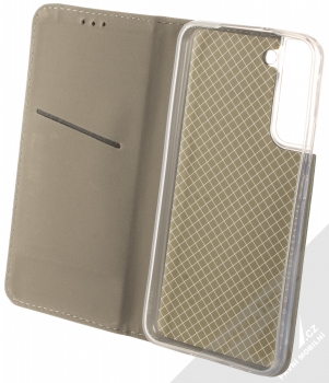 1Mcz Magnetic Book flipové pouzdro pro Samsung Galaxy S22 Plus tmavě zelená (dark green) otevřené