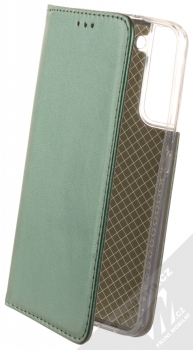 1Mcz Magnetic Book flipové pouzdro pro Samsung Galaxy S22 Plus tmavě zelená (dark green)