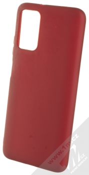 1Mcz Matt TPU ochranný silikonový kryt pro Xiaomi Redmi 9T, Poco M3 tmavě červená (dark red)