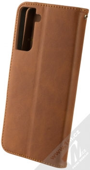 1Mcz Porter Book flipové pouzdro pro Samsung Galaxy S21 Plus hnědá (brown) zezadu