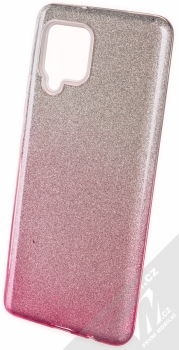 1Mcz Shining Duo TPU třpytivý ochranný kryt pro Samsung Galaxy A42 5G stříbrná růžová (silver pink)
