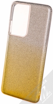 1Mcz Shining Duo TPU třpytivý ochranný kryt pro Samsung Galaxy S21 Ultra stříbrná zlatá (silver gold)