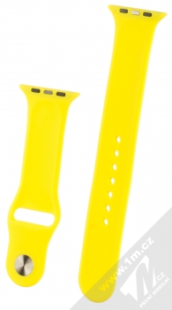 1Mcz Silikonový sportovní řemínek pro Apple Watch 42mm, Watch 44mm žlutá (yellow) zezadu