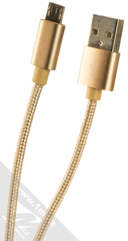 1Mcz Simple Braided opletený USB kabel s microUSB konektorem zlatá (gold)