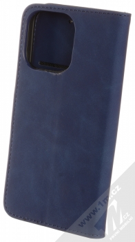 1Mcz Velvet Book flipové pouzdro pro Apple iPhone 13 Pro tmavě modrá (dark blue) zezadu