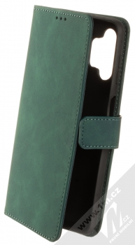 1Mcz Velvet Book flipové pouzdro pro Samsung Galaxy A13 4G tmavě zelená (dark green)