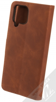 1Mcz Velvet Book flipové pouzdro pro Samsung Galaxy A22 hnědá (brown) zezadu