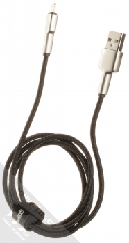 Baseus Cafule Metal Cable opletený USB kabel s Apple Lightning konektorem (CALJK-A01) stříbrná černá (silver black) komplet