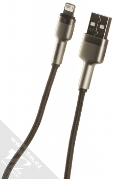 Baseus Cafule Metal Cable opletený USB kabel s Apple Lightning konektorem (CALJK-A01) stříbrná černá (silver black)