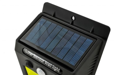 1Mcz DS-SLZD05 Solární nástěnná lampa s integrovaným panelem, ovladačem a senzorem pohybu 48x LED černá (black)