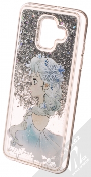 Disney Sand Elsa 010 ochranný kryt s přesýpacím efektem třpytek s motivem pro Samsung Galaxy A6 (2018) průhledná stříbrná (transparent silver) animace 1