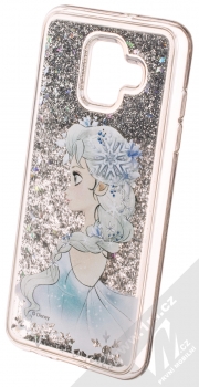 Disney Sand Elsa 010 ochranný kryt s přesýpacím efektem třpytek s motivem pro Samsung Galaxy A6 (2018) průhledná stříbrná (transparent silver) animace 2