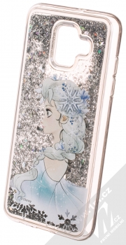 Disney Sand Elsa 010 ochranný kryt s přesýpacím efektem třpytek s motivem pro Samsung Galaxy A6 (2018) průhledná stříbrná (transparent silver) animace 3