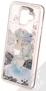 Disney Sand Elsa 010 ochranný kryt s přesýpacím efektem třpytek s motivem pro Samsung Galaxy A6 (2018) průhledná stříbrná (transparent silver) animace 5