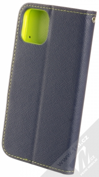 Forcell Fancy Book flipové pouzdro pro Apple iPhone 11 Pro modrá limetkově zelená (blue lime) zezadu