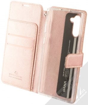 Molan Cano Issue Diary flipové pouzdro pro Samsung Galaxy Note 10 růžově zlatá (rose gold) otevřené