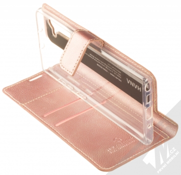 Molan Cano Issue Diary flipové pouzdro pro Samsung Galaxy Note 10 růžově zlatá (rose gold) stojánek