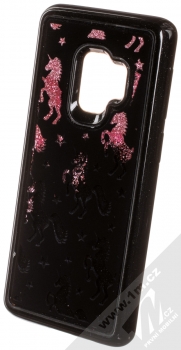 Sligo Liquid Glitter Black Jednorožec ochranný kryt s přesýpacím efektem třpytek pro Samsung Galaxy S9 růžově zlatá (rose gold) animace 1