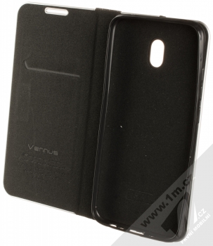 Vennus Carbon Silver Book flipové pouzdro pro Xiaomi Redmi 8A černá (black) otevřené