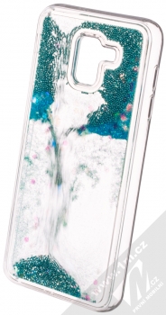 Vennus Liquid Pearl ochranný kryt s přesýpacím efektem třpytek pro Samsung Galaxy J6 (2018) tyrkysová (turquoise) animace 2