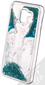 Vennus Liquid Pearl ochranný kryt s přesýpacím efektem třpytek pro Samsung Galaxy J6 (2018) tyrkysová (turquoise) animace 3