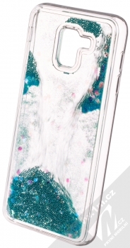 Vennus Liquid Pearl ochranný kryt s přesýpacím efektem třpytek pro Samsung Galaxy J6 (2018) tyrkysová (turquoise) animace 4