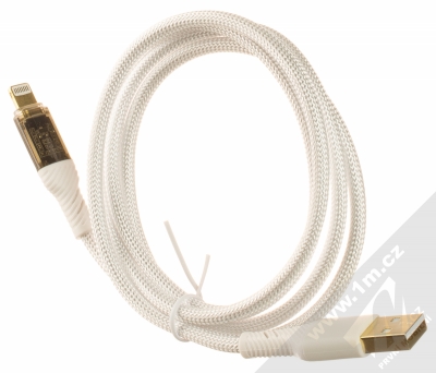 XO NB229A Clear opletený USB kabel s Apple Lightning konektorem bílá (white) komplet