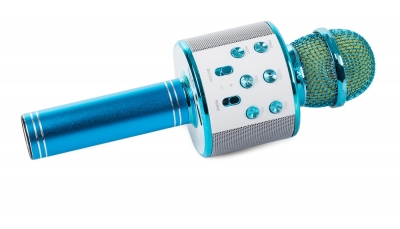 1Mcz WS-858 Bluetooth karaoke mikrofon s reproduktorem modrá (blue)