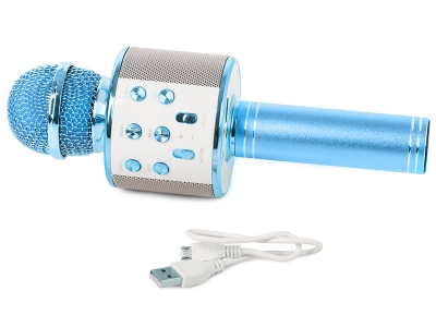 1Mcz WS-858 Bluetooth karaoke mikrofon s reproduktorem modrá (blue)