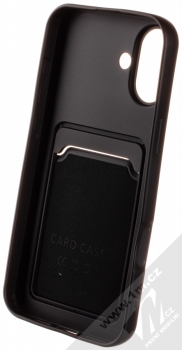 1Mcz Card TPU ochranný kryt s kapsičkou pro Apple iPhone 16 Plus černá (black) zepředu