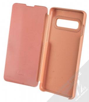 1Mcz Clear View flipové pouzdro pro Samsung Galaxy S10 růžová (pink) otevřené