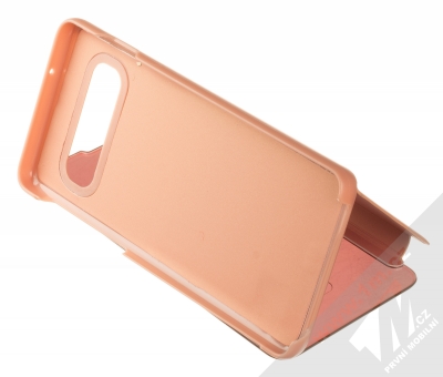 1Mcz Clear View flipové pouzdro pro Samsung Galaxy S10 růžová (pink) stojánek