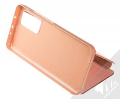 1Mcz Clear View flipové pouzdro pro Xiaomi Mi 10T 5G, Mi 10T Pro 5G růžová (pink) stojánek