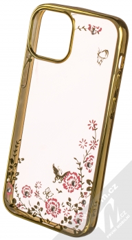 1Mcz Diamond Flower TPU ochranný kryt pro Apple iPhone 13 mini zlatá (gold)