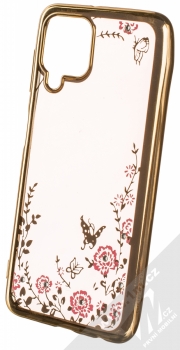 1Mcz Diamond Flower TPU ochranný kryt pro Samsung Galaxy A22 zlatá (gold)