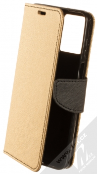 1Mcz Fancy Book flipové pouzdro pro Motorola Moto G13, Moto G23, Moto G53 zlatá černá (gold black)