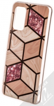 1Mcz Geometric Marble Cover ochranný kryt pro Samsung Galaxy A32 růžově zlatá (rose gold)