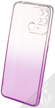 1Mcz Gradient TPU ochranný kryt pro Xiaomi Redmi 10C, Redmi 10 Power, Poco C40 průhledná fialová (transparent violet) zepředu