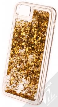 1Mcz Liquid Diamond Sparkle ochranný kryt s přesýpacím efektem třpytek pro Apple iPhone 7, iPhone 8, iPhone SE (2020), iPhone SE (2022) zlatá (gold) zezadu