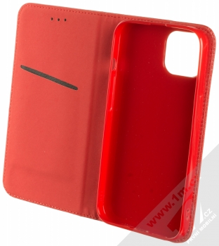 1Mcz Magnet Book Color flipové pouzdro pro Apple iPhone 13 červená (red) otevřené