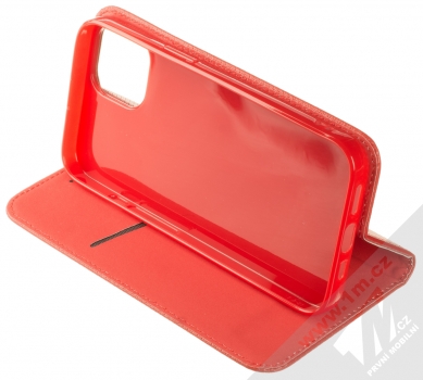 1Mcz Magnet Book Color flipové pouzdro pro Apple iPhone 13 červená (red) stojánek