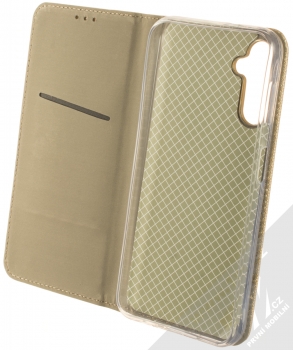 1Mcz Magnet Book flipové pouzdro pro Samsung Galaxy A14 4G, Galaxy A14 5G zlatá (gold) otevřené