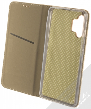 1Mcz Magnet Book flipové pouzdro pro Samsung Galaxy A32 zlatá (gold) otevřené