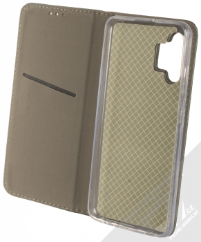 1Mcz Magnetic Book flipové pouzdro pro Samsung Galaxy A32 tmavě zelená (dark green) otevřené